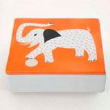 Elephant Orange Trinket Box by Wayland Gregory Ceramics | Gracious Style