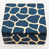 Giraffe Print Blue Trinket Box by Wayland Gregory Ceramics | Gracious Style