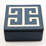 Greek Key Blue Trinket Box by Wayland Gregory Ceramics | Gracious Style