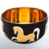 Dancing Horse Black Chubby Bowl by Wayland Gregory Ceramics | Gracious Style