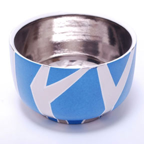 Zebra Blue/Platinum Chubby Bowl by Wayland Gregory Ceramics | Gracious Style