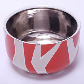 Zebra Red/Platinum Chubby Bowl by Wayland Gregory Ceramics | Gracious Style