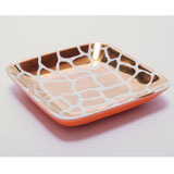 Giraffe Print Orange/White Tray by Wayland Gregory Ceramics | Gracious Style