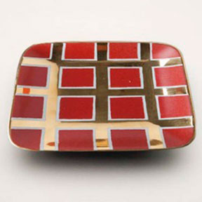 Grid Red Tray by Wayland Gregory Ceramics | Gracious Style
