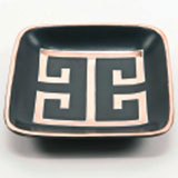 Greek Key Black/Platinum Tray by Wayland Gregory Ceramics | Gracious Style