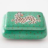 Leopard Green Curved Box by Wayland Gregory Ceramics | Gracious Style