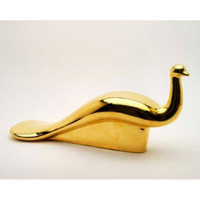 Peacock Gold Sculpture by Wayland Gregory Ceramics | Gracious Style