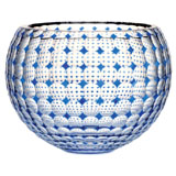 Val Saint Lambert Kaleido Sapphire decanter vase stemware tealight