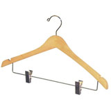 Natural Wood Suit Hanger w/Clips | Gracious Style
