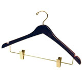 Dark Wood Suit Hanger w/Clips | Gracious Style