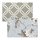 Reversible Placemats - Blue Floral Greek Key | Gracious Style