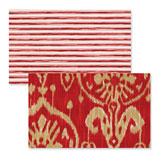 Reversible Placemats - Ikat Red Stripe | Gracious Style