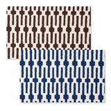 Reversible Placemats - Indigo Chocolate Links | Gracious Style