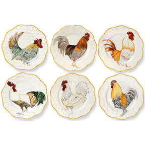Plumes Rooster Dinnerware by Alberto Pinto | Gracious Style