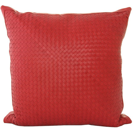 Atelier Red Leather Pillow