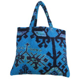 Aztec Blue Small Terry Tote Bag by Fresco | Gracious Style