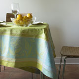 Linen Way Birds Green Tablecloths and Napkins | Gracious Style