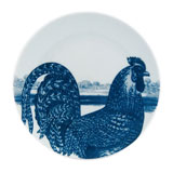 Roosters Blue Canape Plates by Caskata | Gracious Style