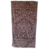 Bohemian Damask Taupe/Bark Cotton Beach Towel by Fresco | Gracious Style