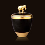 L'Objet Luminescence Small Elephant Black Limoges Porcelain Candle | Gracious Style
