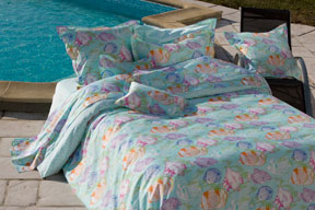 Caraibes Sheets, Duvet Covers, Shams and Bedskirts in Cotton Sateen  | Gracious Style
