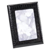 Black Crocodile Embossed Leather Picture Frame | Gracious Style