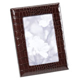 Brown Crocodile Embossed Leather Picture Frame | Gracious Style