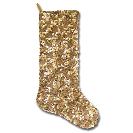 Gold Antique Sequin Stocking