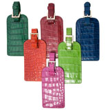 Crocodile Embossed Leather Luggage Tag | Gracious Style