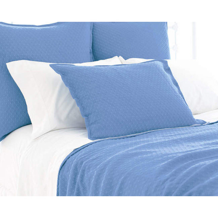 Pine Cone Hill Diamond French Blue Matelasse Coverlet King Gracious Style