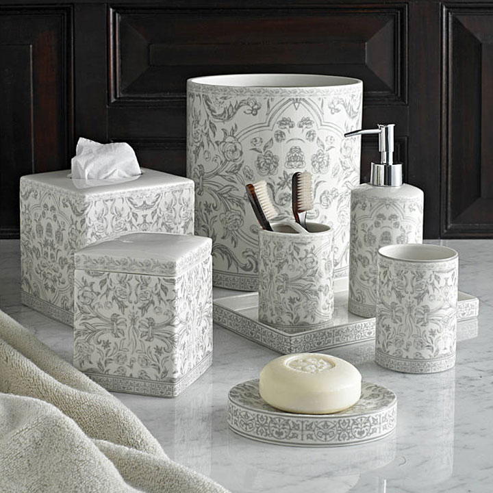 Gray Bath Accessories Set at Peter Andrews blog