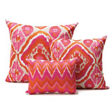 Kim Seybert Ikat Fuchsia/Orange Throw Pillows | Gracious Style