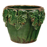 Green Leaf Border Cachepot by Vietri | Gracious Style