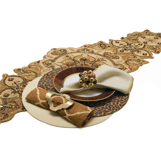 Kim Seybert Burmese Wood Beaded Table Runner Gracious Style