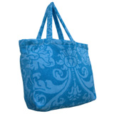 Royal Damask Aqua Marine Terry Tote Bag by Fresco | Gracious Style
