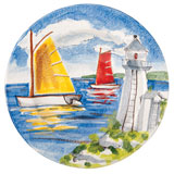 Hand Painted Sailboats Platters by Vietri | Gracious Style
