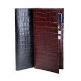 Crocodile Embossed Leather Ticket Holder Wallet | Gracious Style