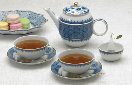 Cornflower Lace Tea for Two by Mottahedeh