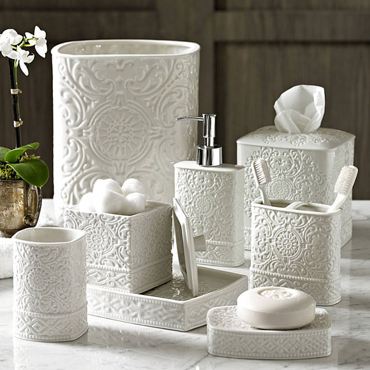 Damask Porcelain Bath Accessories  Gracious Style