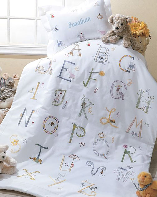 Baby Bedding Sets ABC Sampler Quilted Crib Bedding Gracious Style