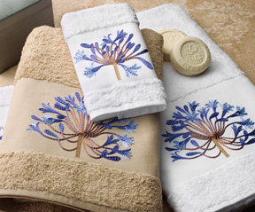Anali Embroidered Bath Towels Agapantha | Gracious Style