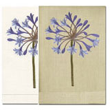 Anali Linen Hand Towels with Embroidered Agapantha Flowers | Gracious Style
