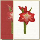 Amaryllis Embroidered Linen Hand Towels | Gracious Style