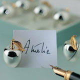 Apple Place Card Holders Silverplated | Gracious Style