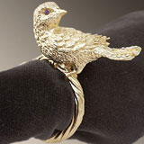 Gold Bird Napkin Rings with Swarovski Crystal | Gracious Style