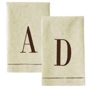 Monogrammed Hand Towels 100% Linen | Gracious Style