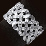 Braid Platinum Crystal Napkin Rings by L'Objet | Gracious Style