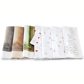 Kim Seybert Brushstroke and Icon Linen Napkins | Gracious Style