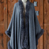 Alpaca Cape with Fur Trim | Gracious Style