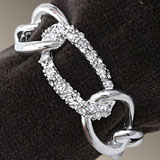 Chain Links Napkin Rings Platinum with Swarovski Crystal | Gracious Style